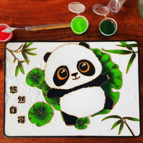 art pic panda​ Cloisonne Painting DIY Art Kit Panda Painting Panda Artwork Cloisonné Kit Chinese Cloisonné Art Kit