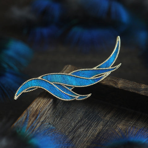 Tian-Tsui Phoenix Feather Chinese Brooch Pin Kit DIY Tian Tsui Peacock Feather Craft Feather Crafting