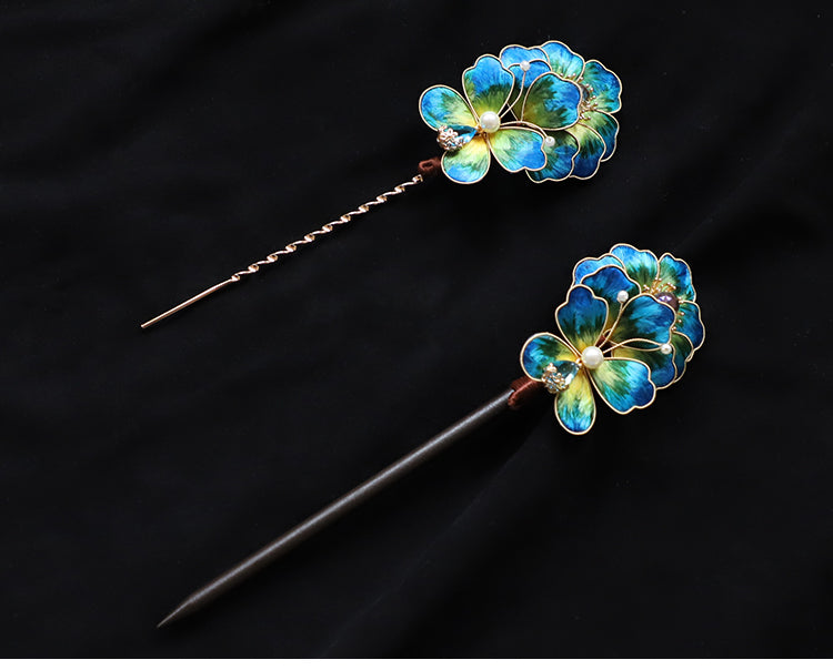 Metal Hair Stick Chinese Accessories Ronghua Chinese Jewelry Rong Hua Flower Hair Pin Stick