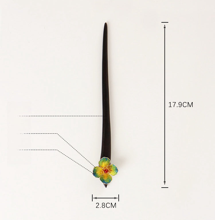 chinese chopsticks for hair​ Flower Wooden Hair Pin Chinese Hair Chopsticks 