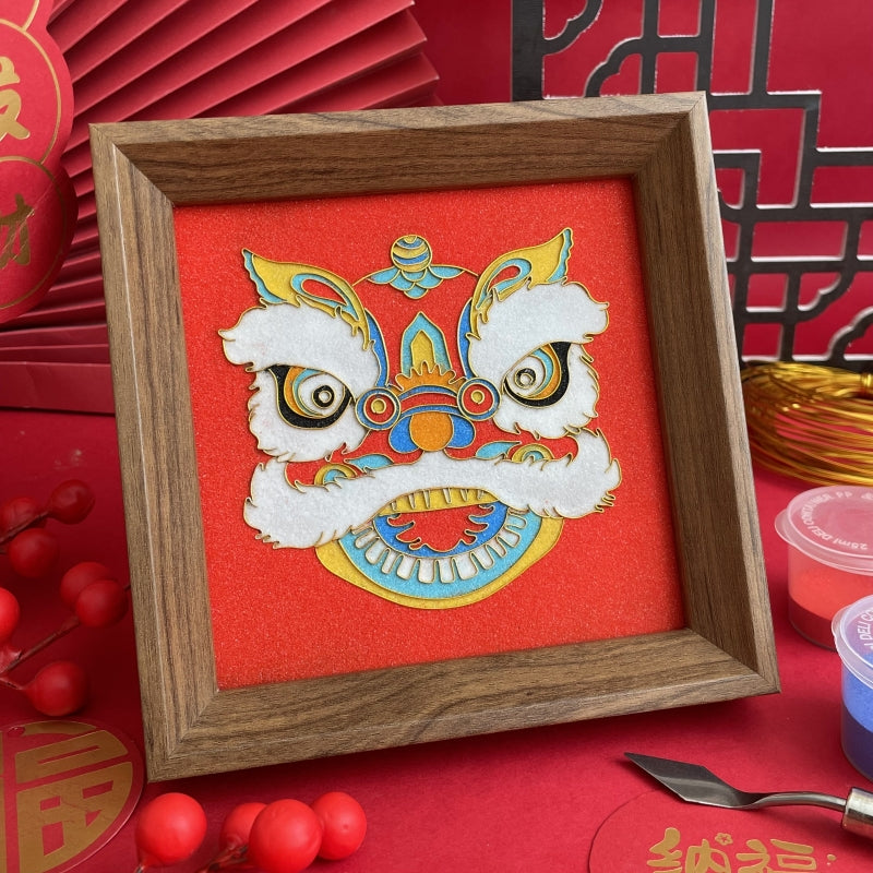 Chinese Cloisonne Art Kit Lion Dance Head Cloisonné Kit Cloisonne Painting DIY Art Kit