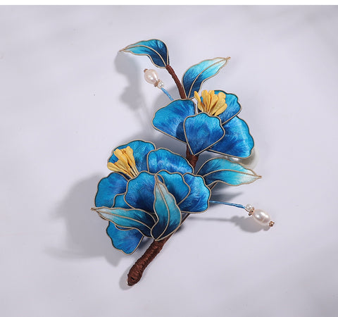 antique chinese jewelry​ Rong Hua Flower Brooch Ronghua Flower Pins Chinese Jewelry Chinese Accessories Flower Brooch Pin