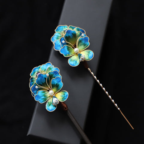 Ronghua Metal Hair Stick Chinese Accessories Chinese Jewelry Rong Hua Flower Hair Pin Stick