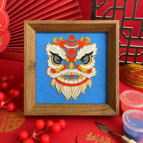 Chinese Cloisonne Art Kit Lion Dance Head Cloisonné Kit Cloisonne Painting DIY Art Kit