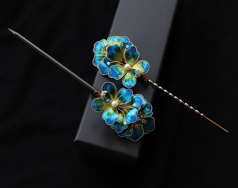 japanese traditional hair pins Chinese Jewelry Rong Hua Flower Hair Pin Stick