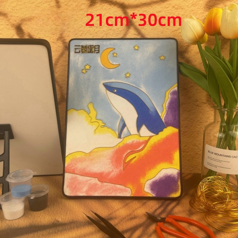 Cloisonné Painting DIY Art Kit Blue Whale Art Whale Art Cloisonné Kit Chinese Cloisonné Art Kit