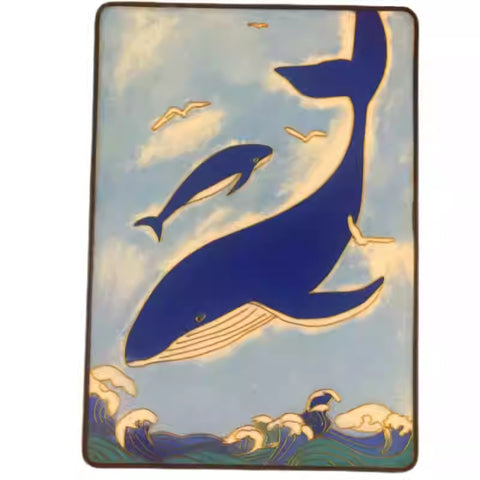 Cloisonné Painting DIY Art Kit Dreamy Whales Cloisonné Kit Chinese Cloisonné Art Kit