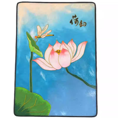 painting lotus flower​ Cloisonné Painting DIY Art Kit Lotus Flower Artwork Cloisonné Kit Lotus Art Chinese Cloisonné Art Kit 