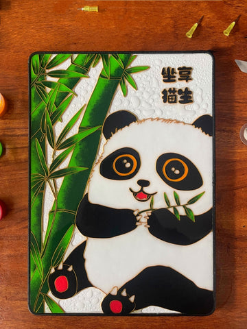 panda crafts Cloisonne Painting DIY Art Kit Panda Painting Panda Artwork Cloisonné Kit Chinese Cloisonné Art Kit