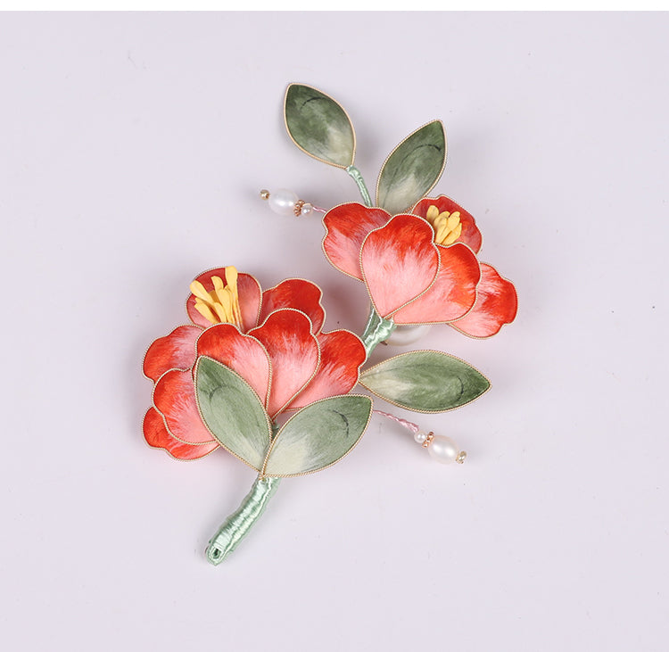 vintage chinese jewelry​ Rong Hua Flower Brooch Ronghua Flower Pins Chinese Jewelry Chinese Accessories Flower Brooch Pin