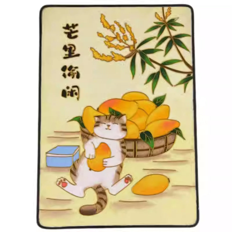 Cloisonne Painting DIY Art Kit Chinese New Year Wishes with Tabby Cats Cloisonne Kit Chinese Cloisonne Art Kit