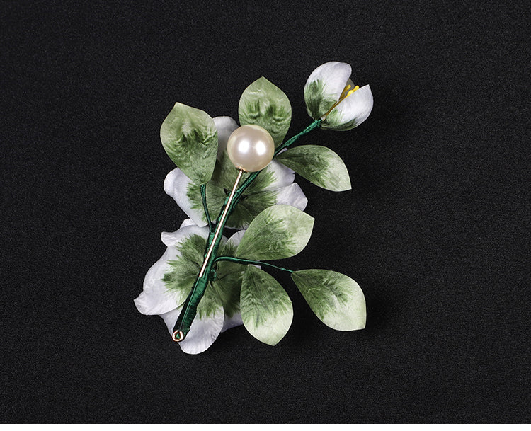 Ronghua Flower Lapel Pins lapel pin flower Green Flower Lapel Flower Holding Pin Chinese Accessories - Mulan Legacy