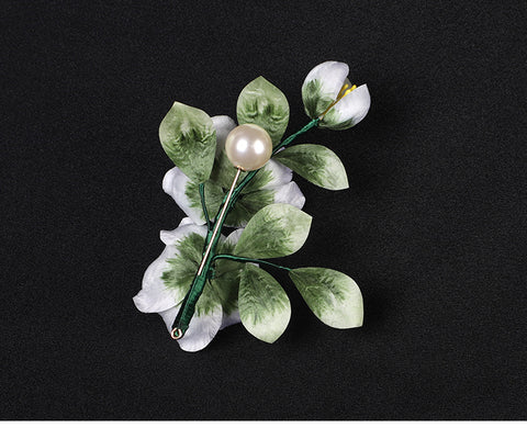 Ronghua Flower Lapel Pins lapel pin flower Green Flower Lapel Flower Holding Pin Chinese Accessories - Mulan Legacy