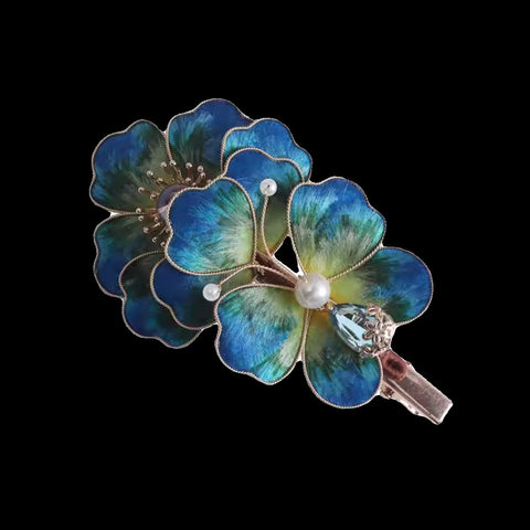 Chinese Jewelry Alligator Hair Clips Chinese Hair Accessories Ronghua Flower Side Hair Clip 