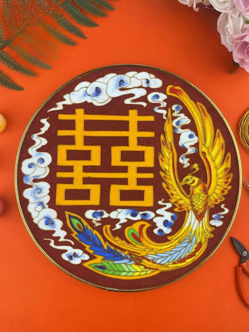 Double Happiness Starter Cloisonné Kit Chinese Cloisonné Art Kit for Beginners Cloisonne Painting DIY Art Kit - Mulan Legacy