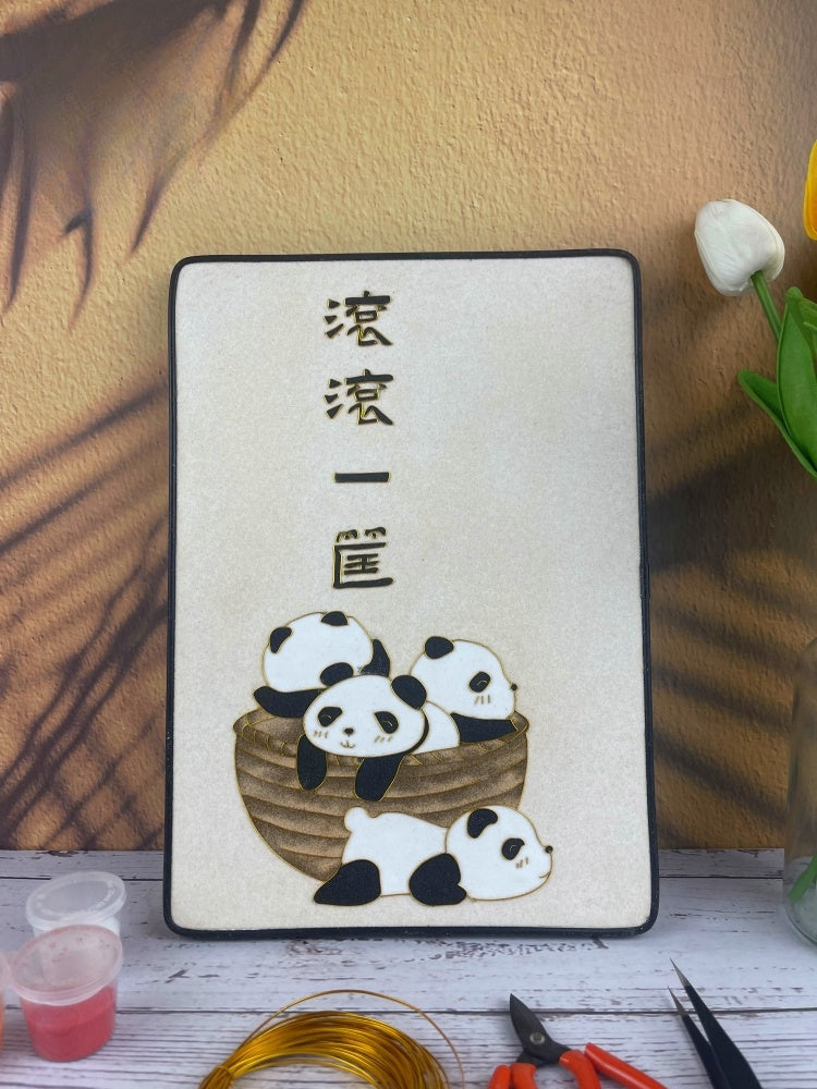Panda Starter Cloisonné Kit Chinese Cloisonné Art Kit for Beginners Cloisonne Painting DIY Art Kit - Mulan Legacy