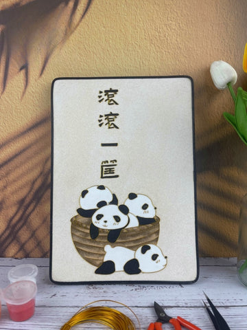 Panda Starter Cloisonné Kit Chinese Cloisonné Art Kit for Beginners Cloisonne Painting DIY Art Kit - Mulan Legacy