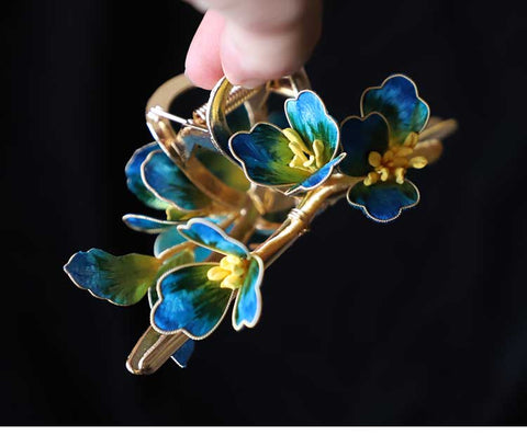 flowers hair accessories​ chinese accessories​ flower claw clips 