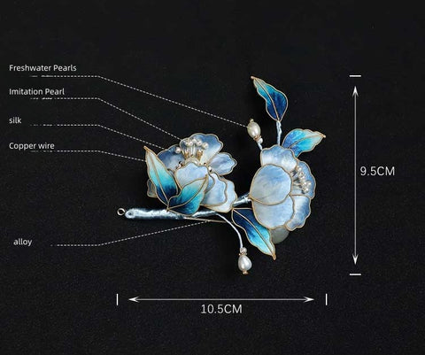 flower pins for clothes​ Rong Hua Flower Brooch Ronghua Flower Pins Chinese Jewelry Chinese Accessories Flower Brooch Pin