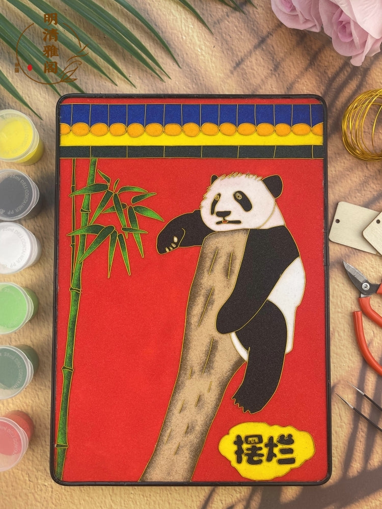 Panda Wallet Art Cloisonne Painting DIY Art Kit Panda Wallet Art Cloisonné Kit Chinese Cloisonné Art Kit