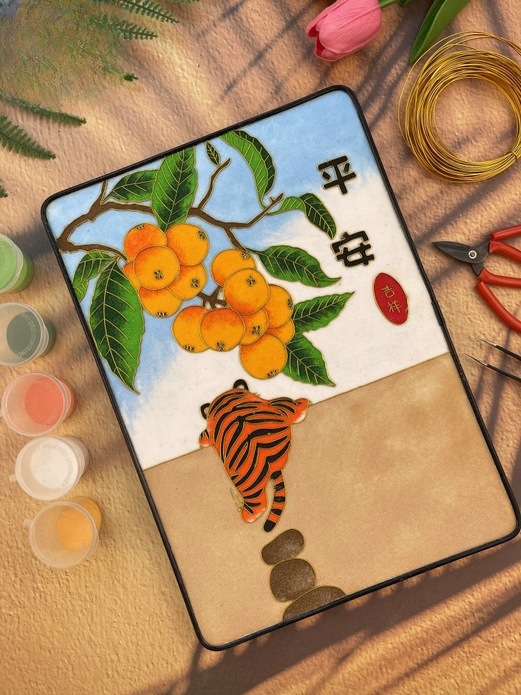 Chinese Cloisonné Art Kit for Beginners Tiger Starter Cloisonné Kit  