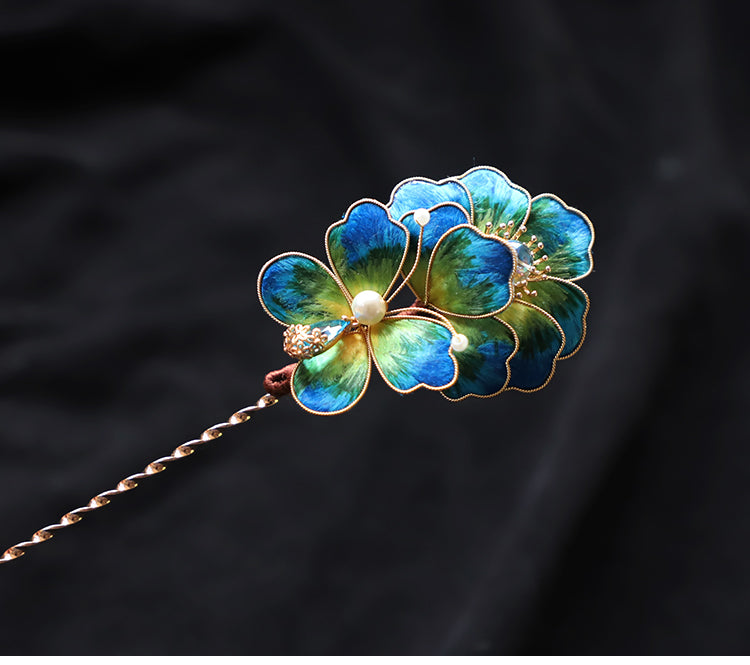 chopstick hair pins​ Chinese Jewelry Rong Hua Flower Hair Pin Stick