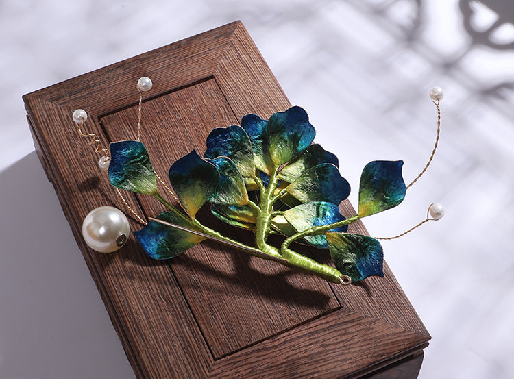 Ronghua Flower Pins Chinese Jewelry Blue Flower Brooch Pin Chinese Accessories 