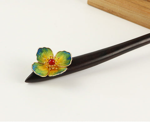 hair chopstick Flower Wooden Hair Pin Chinese Hair Chopsticks 
