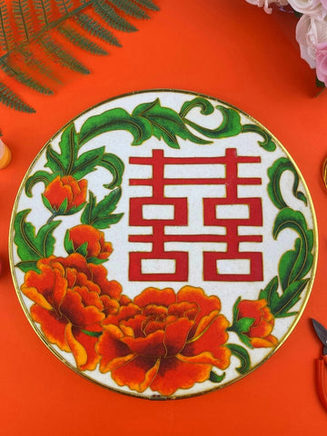 Double Happiness Starter Cloisonné Kit Chinese Cloisonné Art Kit for Beginners Cloisonne Painting DIY Art Kit - Mulan Legacy