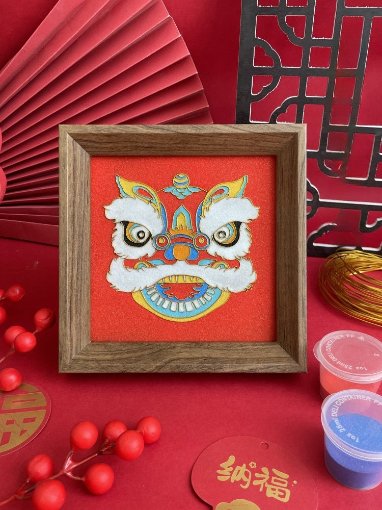 Chinese Cloisonne Art Kit dancing lion head​ Cloisonné Kit Cloisonne Painting DIY Art Kit