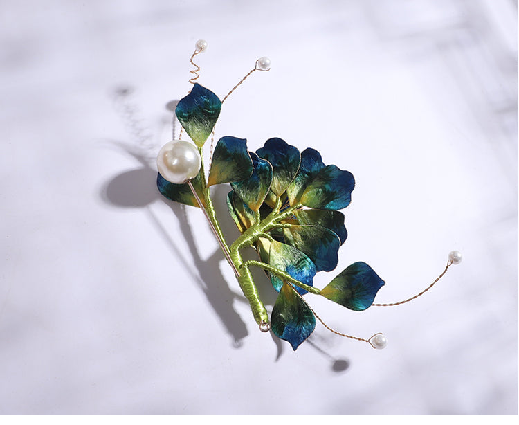 Ronghua Flower Pins Chinese Jewelry Blue Flower Brooch Pin Chinese Accessories 