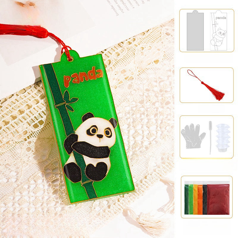 Cloisonne Kits Panda Bookmark Handmade Bookmarks DIY Cloisonne Kit Cute Bookmark