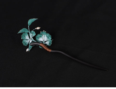 chinese dragon hair pin​ Rong Hua Flower Chinese Hair Sticks Chinese Accessories Ronghua Wooden Hair Pin