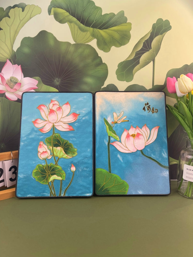 lotus flower chinese meaning​ Cloisonné Painting DIY Art Kit Lotus Flower Artwork Cloisonné Kit Lotus Art Chinese Cloisonné Art Kit 