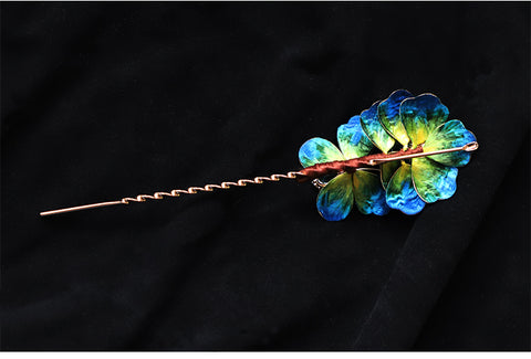 wood hair​ Chinese Jewelry Rong Hua Flower Hair Pin Stick