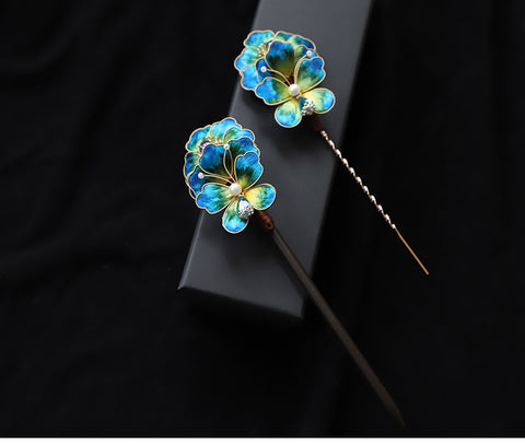 hair pin fork​ Chinese Jewelry Rong Hua Flower Hair Pin Stick