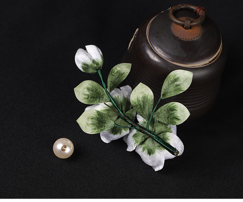 flower pins on suits​ Green Flower Lapel Flower Holding Pin Chinese Accessories - Mulan Legacy
