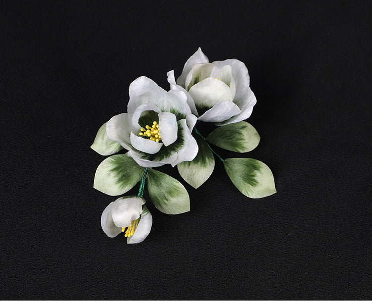 flower on a suit​ Green Flower Lapel Flower Holding Pin Chinese Accessories - Mulan Legacy