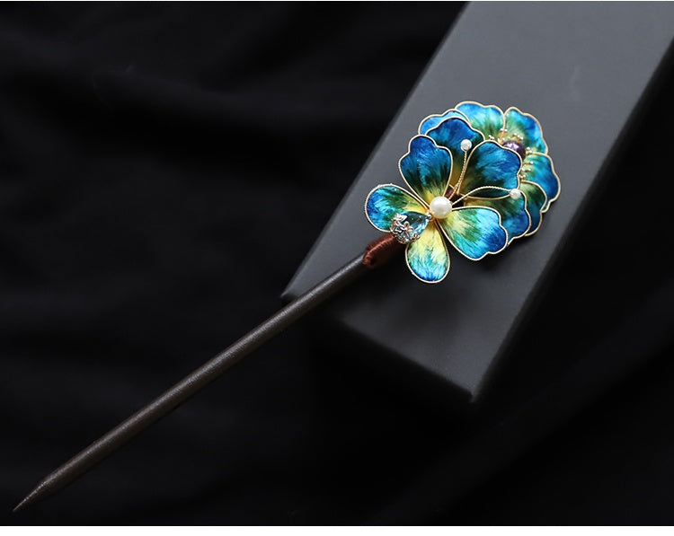 korean hair stick​ Chinese Jewelry Rong Hua Flower Hair Pin Stick