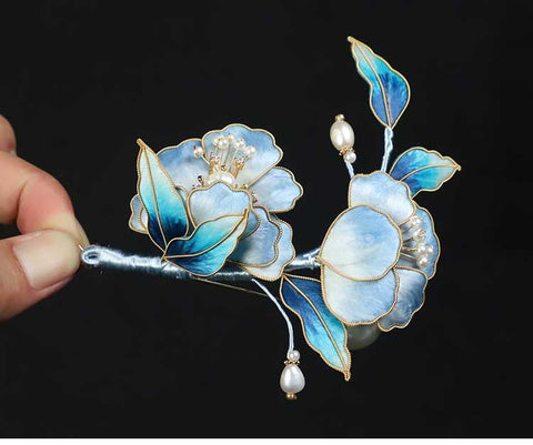 brooch flower pins​ Rong Hua Flower Brooch Ronghua Flower Pins Chinese Jewelry Chinese Accessories Flower Brooch Pin