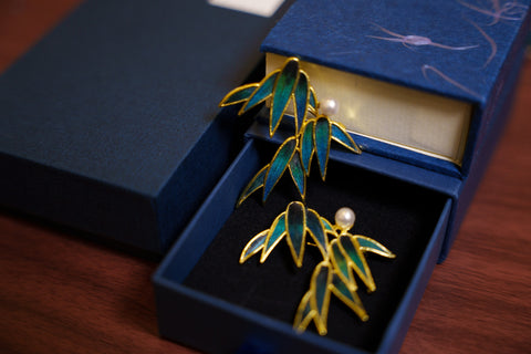 chinese feather art​ Tian-Tsui Chinese Brooch Pin Kit DIY Tian Tsui Peacock Feather Craft Bamboo Shadows Feather Crafting 