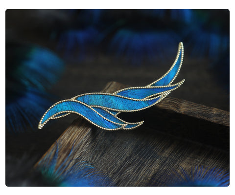 Tian-Tsui Phoenix Feather Chinese Brooch Pin Kit DIY Tian Tsui Peacock Feather Craft Feather Crafting