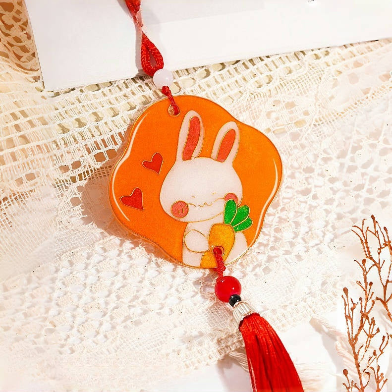 Cloisonne Kits Car Mirror Accessories Bunny Charm DIY Cloisonne Kit Cute Charm Car Hanging Accessories