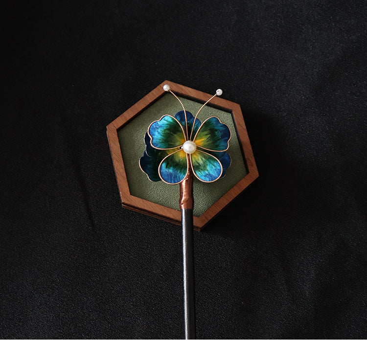 hair chop sticks​ Chinese Jewelry Rong Hua Flower Hair Pin Stick