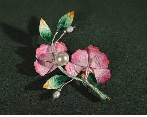 silk flower brooch​ Rong Hua Flower Brooch Ronghua Flower Pins Chinese Accessories Flower Brooch Pin Chinese Jewelry 