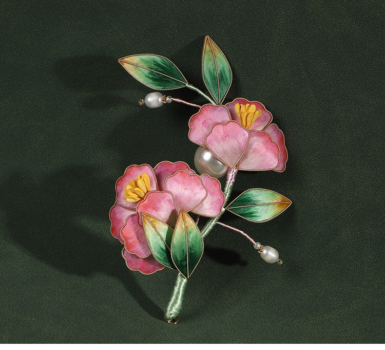 Rong Hua Flower Brooch Ronghua Flower Pins silk flower brooch​ Chinese Jewelry Chinese Accessories Flower Brooch Pin