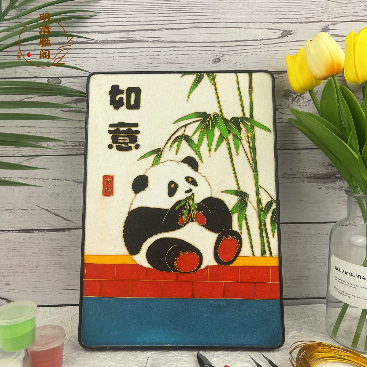 Cloisonne Painting DIY Art Kit Panda Wallet Art Cloisonné Kit Chinese Cloisonné Art Kit