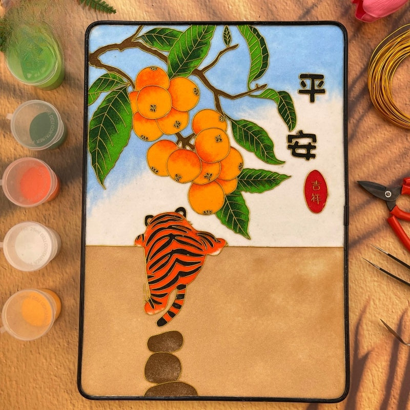 Tiger Starter Cloisonné Kit Chinese Cloisonné Art Kit for Beginners 
