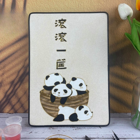 Panda Starter Cloisonné Kit Chinese Cloisonné Art Kit for Beginners Cloisonne Painting DIY Art Kit - Mulan Legacy
