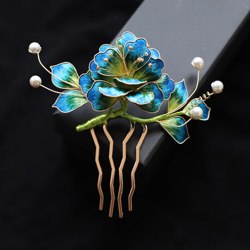 Ronghua Flower Hair Comb Clip 